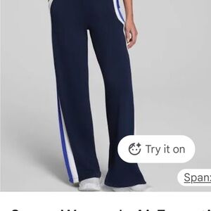 SPANX Navy and White Track Pants (New Worn)